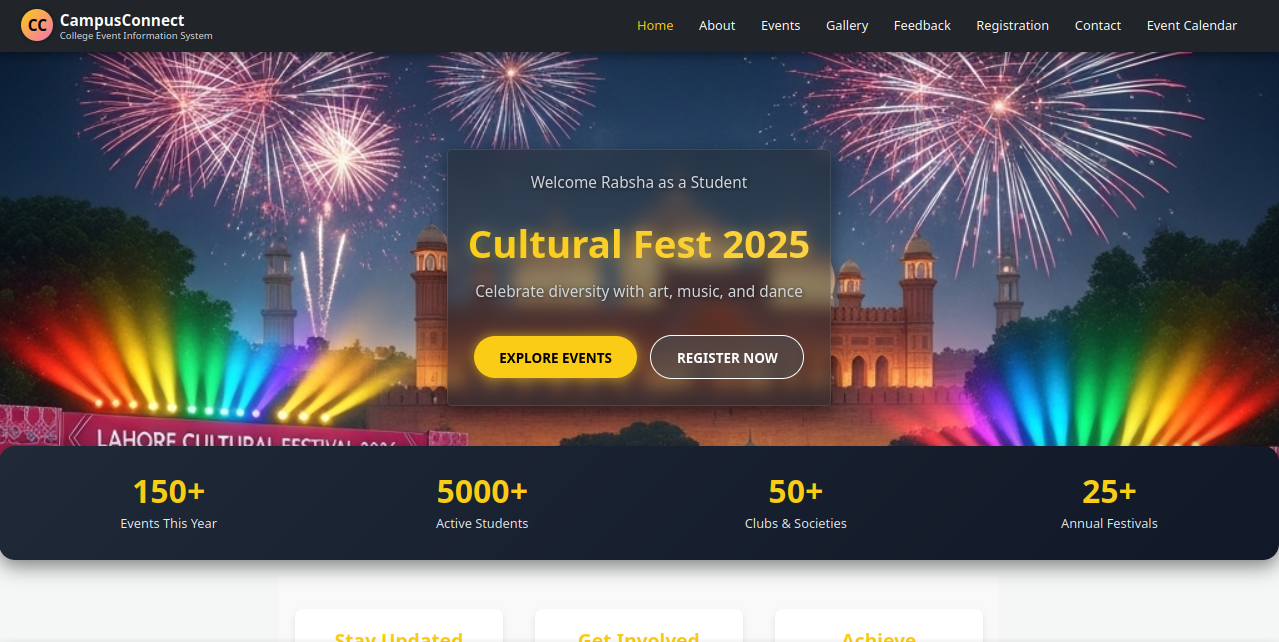 Campus Connect - Click card to visit live demo