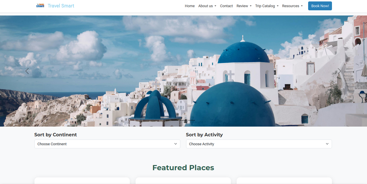 Travel-Smart - Click card to visit live demo